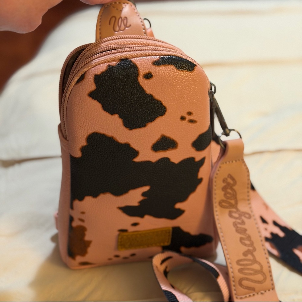 Wrangler Pink and Black Cow Print Backpack